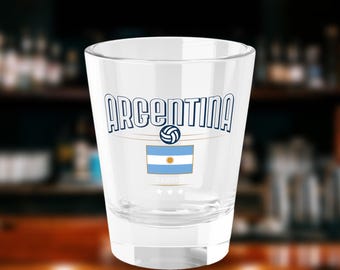Argentina Shot Glass | La Albiceleste Gift | Messi Maradona Fan Barware | Soccer Lover Collectible