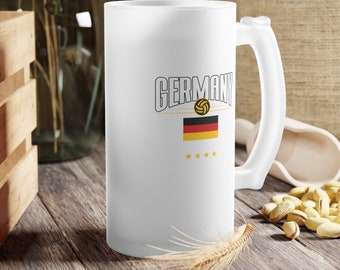 German National Team Frosted Glass Beer Mug: Euros 2024 Soccer Gift