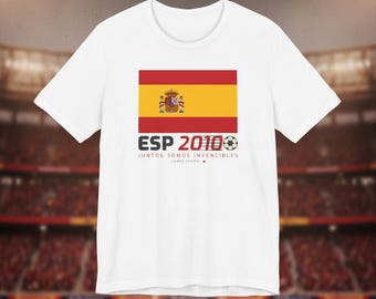 Spain National Team T-Shirt | ESP 2010 Soccer Tee | Juntos Somos Invencibles Football Shirt