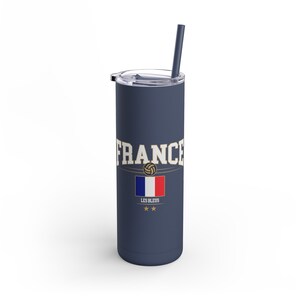 France National Team Skinny Tumbler, 20oz, Les Bleus, Mbappé, Griezmann, Giroud, Soccer gift, Football fan merch, Euros 2024, UEFA, FIFA
