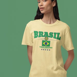 Brazil Football Shirt - Verde-Amarela | Brazil Soccer Tee with 5 Stars & Flag | Seleção Brasileira Fan Shirt image 4