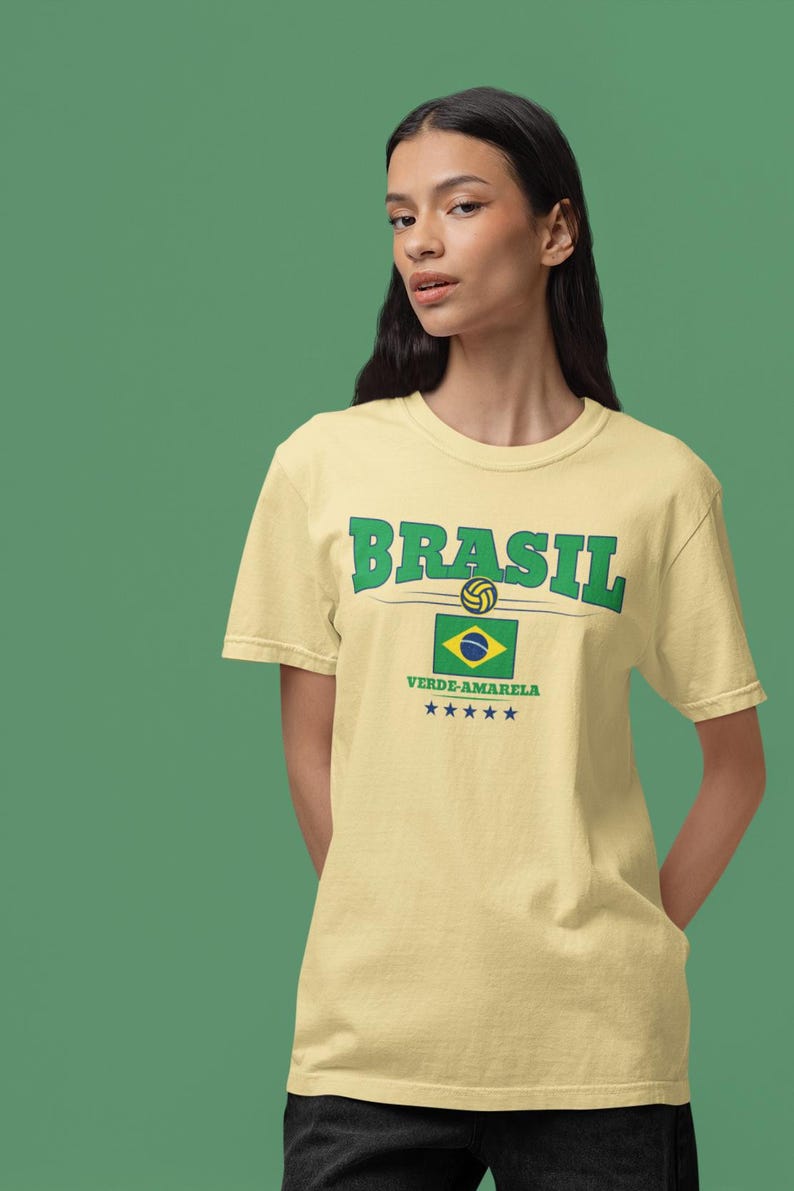 Brazil Football Shirt - Verde-Amarela | Brazil Soccer Tee with 5 Stars & Flag | Seleção Brasileira Fan Shirt image 4
