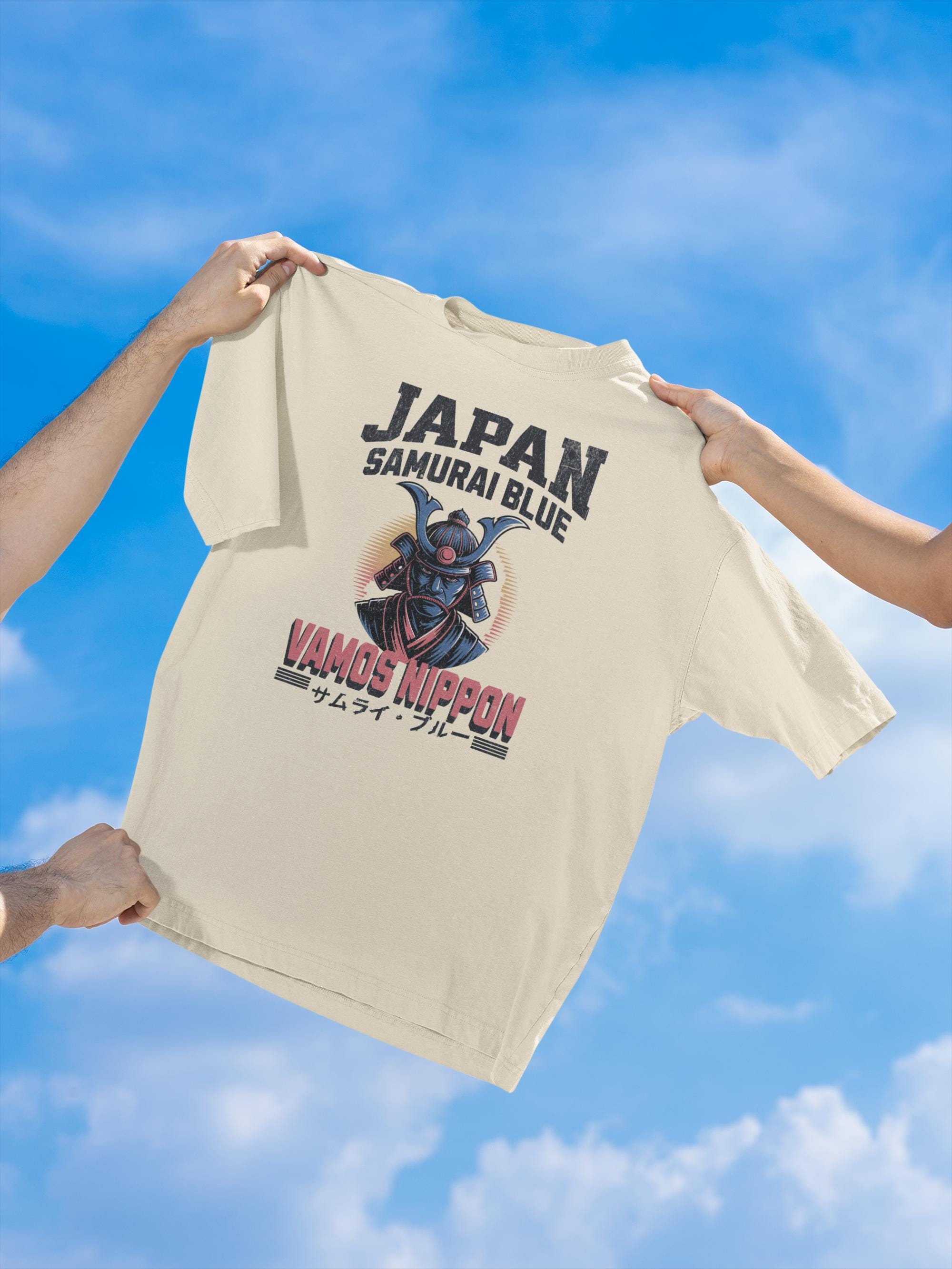 Japan Samurai Blue T-shirt | Retro Football Tee - Etsy