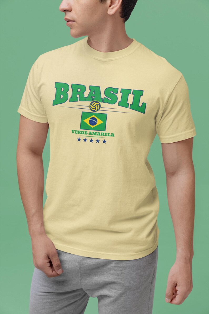 Brazil Football Shirt - Verde-Amarela | Brazil Soccer Tee with 5 Stars & Flag | Seleção Brasileira Fan Shirt image 3