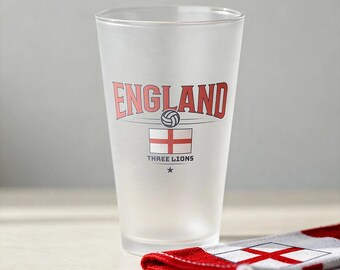 England National Team Pint Glass: Three Lions Soccer Gift