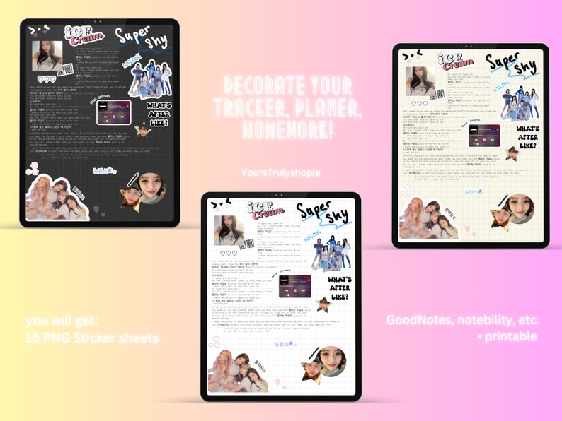 K-pop Sticker Sheets Digital &amp; Printable - Etsy