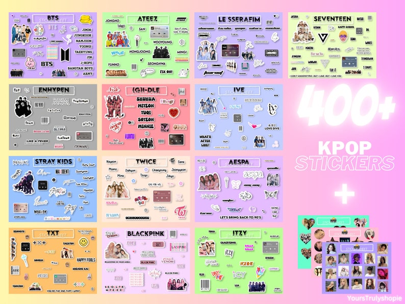 Kpop Sticker Sheets Digital & Printable Etsy