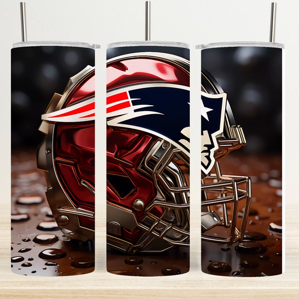 3D New England tumbler wrap, football, Digital printing, instant digital download in PNG.