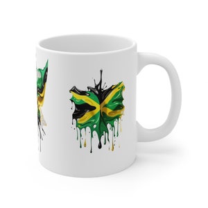 Jamaican Mug, Green, Yellow and Black, Jamaica Flag
