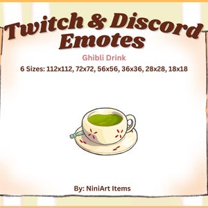 Ghibli Drink Sub Badge Emotes | Twitch Emote Food Twitch Sub Badges Badges for Stream | Channel Points Studio Ghibli Food Role Discord emoji
