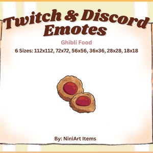 Ghibli Food Sub Badge Emotes | Twitch Emote Food Twitch Sub Badges Badges for Stream | Channel Points Studio Ghibli Food Role Discord emoji
