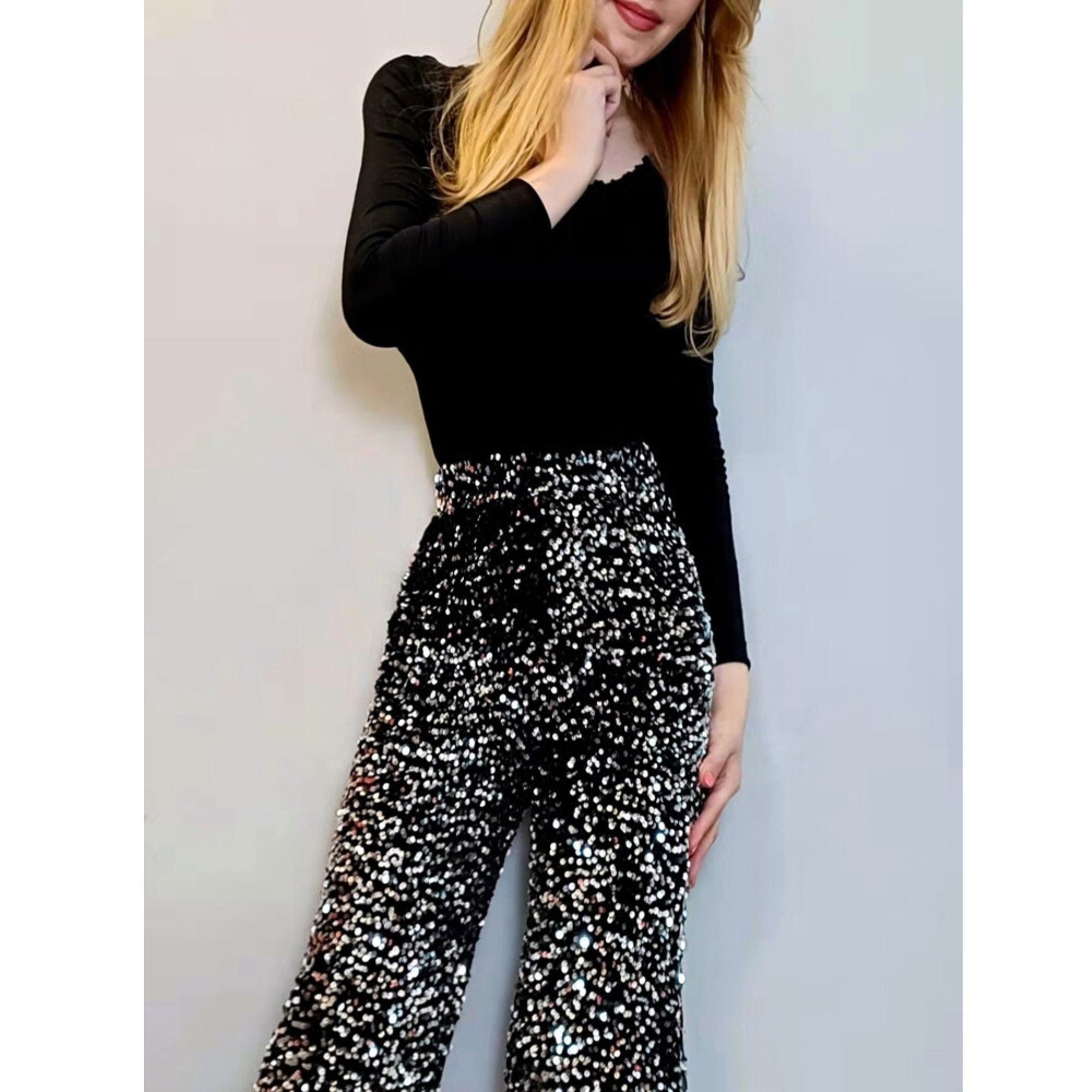  2022 Sequin Mesh Pants Glitter Sparkle Rave Pants High Waist  Sheer Euphoria Outfit for Women Dance Festival Clubwear : Clothing, Shoes 