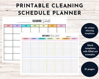 Printable Cleaning Checklist, Minimalistic Cleaning Schedule, House Cleaning Journal