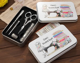 Embroidery Kit - Customized Vintage Sewing Tools and Cute Sewing Box | Perfect Gifts for Tailors, Fashion Students & Seamstresses