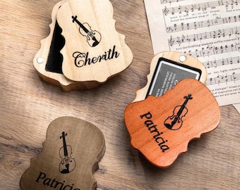 Custom Wooden Violin Rosin Box for Violin/Cello/Viola/Bass, Bow Rosin, Gift for Violinist/Cellist, Personalized Cute Violin Accessories