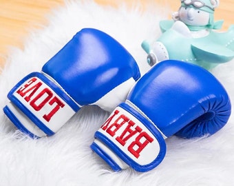 Custom Emroidered Kid's Boxing Gloves, Children/Baby/Toddler Leather Boxing Gloves with Embroidered Name, Daughter/Son of a Boxer Gift