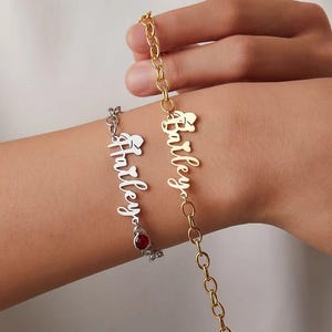 Custom Name Western Cowboy Hat Bracelet with Birthstone, Sterling Silver 925 Heart Jewelry, Gift for Cowboy/Cowgirl, Country Girl Jewelry