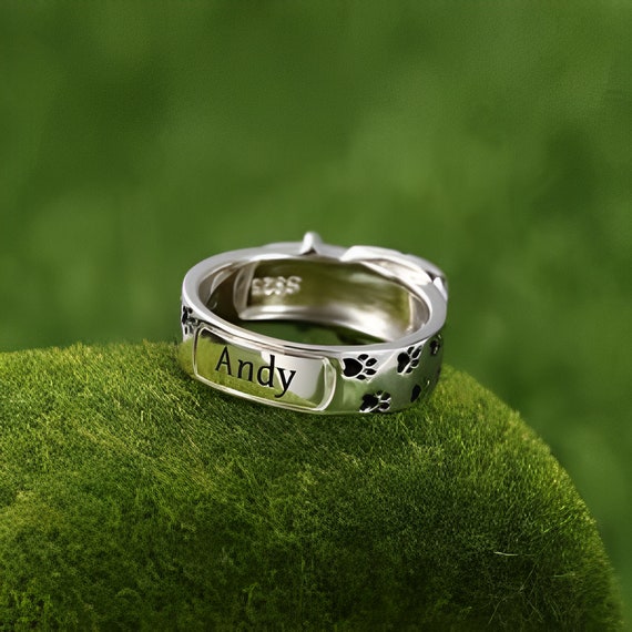 925 スターリング シルバーの足跡とカスタム名/メッセージの彫刻が施