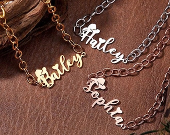 Custom Name Western Cowboy Hat Bracelet with Birthstone, Sterling Silver 925 Heart Jewelry, Gift for Cowboy/Cowgirl, Country Girl Jewelry