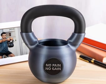 Personalisierter Kettlebell-Stifthalter, Workout-Thema Schreibtisch-Organizer, Fitness-Liebhaber-Geschenk, Housewarming, Geburtstagsgeschenk für Lifter oder Fitnessstudio Bro