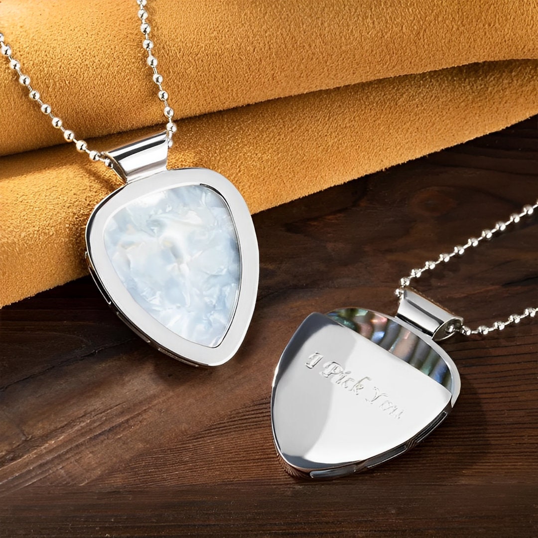 Collana Porta-plettro A Forma Di Plettro – Acrilico Trasparente, Per Chitarristi, Con Ciondolo Grande - 2