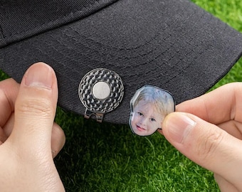 Photo Golf Marker | Custom Personalized Ball Marker with Magnetic Hat Clip | Unique Golf Gifts with Pet/Child Photo
