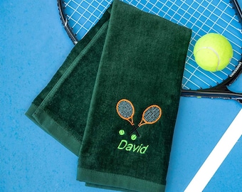 Kundenspezifisches Tennistuch mit Namen, Geschenk für Tennisspieler, Monogrammtuch, personalisierte Geschenke, Sport-Schweißtuch, speziell für Tennisliebhaber