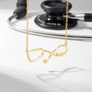 Aangepaste stethoscoop naamketting oneindig, cadeau voor medisch student/verpleegkundige/RN/medisch personeel/artsen, delicate arts stethoscoop sieraden