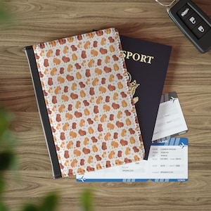 Linda cubierta de pasaporte impresa de Capybara, funda de pasaporte Chibi Capybara, cubierta de pasaporte de viaje de Capybara, ideas de regalos de fans de Capybara, cubierta de Capybara