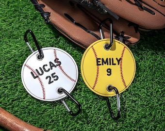 Custom Name + Number Sports Bag Holder, Embroidered Baseball/Softball Bag Holder, Gift for Baseball/Softball, Baseball Team Gift Ideas