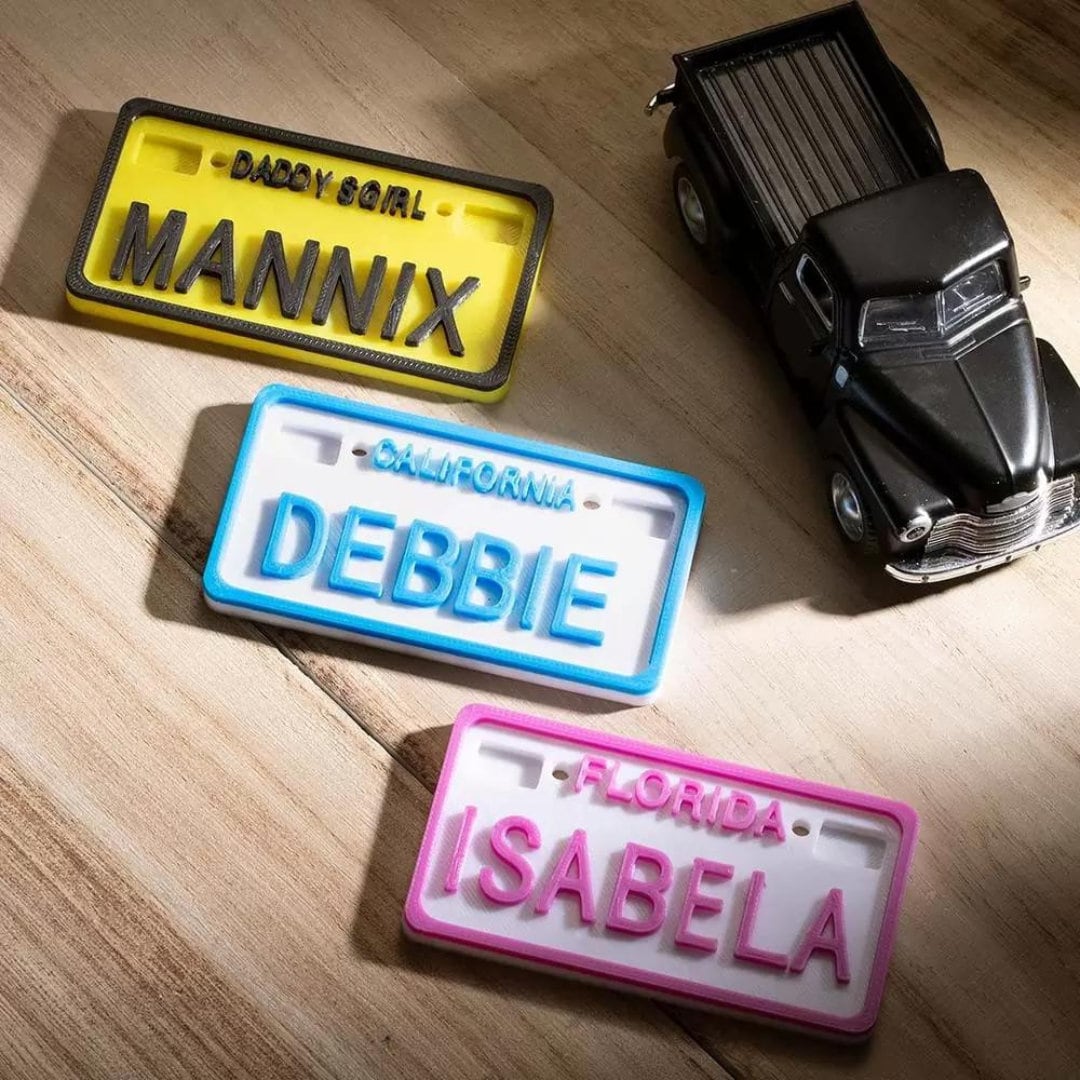 Kid's Toy Car Personalized Liscense Plate, Kid's Toy Bike Custom