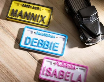 Kid's Toy Car Personalized Liscense Plate, Kid's Toy Bike Custom