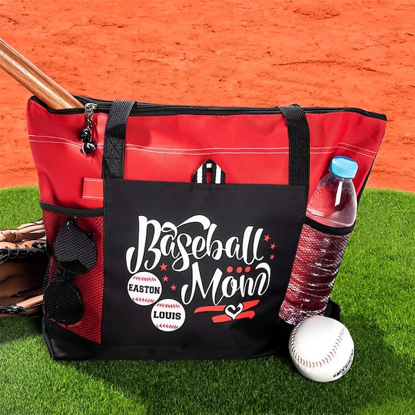 Aangepaste naam honkbal moeder lichtgewicht draagtas, softbal canvas sporttas, honkbal moeder/softbal moeder cadeau, honkbal moeder gameday tas