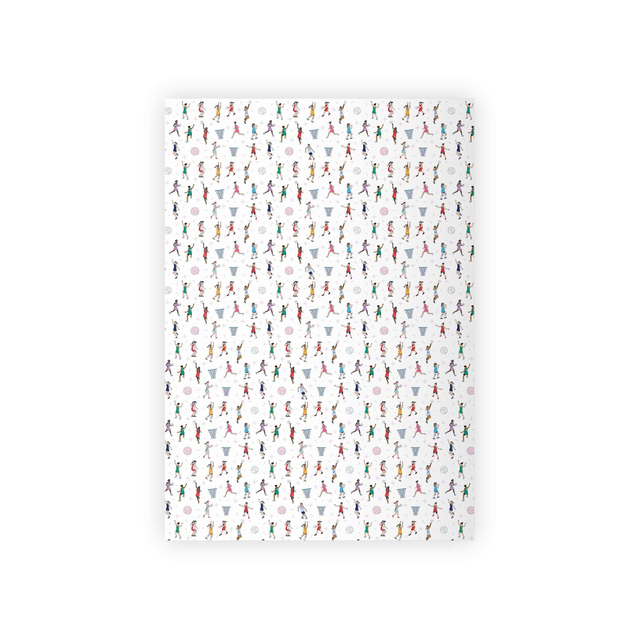 Netball Pattern Papers Netball Print Gift Wrapping Paper Roll - Netball Themed Printed Paper ...