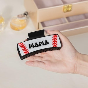 Personalized Baseball Glitter Claw Clip for Women - Custom Name Baseball Mom Game Day Accessories, Baseball Fan Personalized Hair Clip