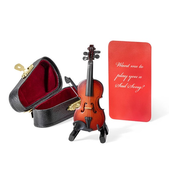 SimpleLife 7CM Mini Violino In Miniatura Strumento Musicale Modello In Legno Con Supporto E Custodia