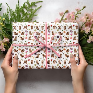 Cavapoo Gift Wrapping Paper Roll – Cute Dog Pattern for Pet Lovers, Ideal Gift Wrap for Dog Owners & Pet Gifts