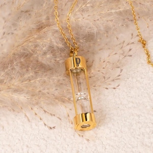 Hourglass Urn Necklace with Custom Initial Engraving, Memorial Necklace for Ashes, Personalized Memorial Jewelry, Bereavement Necklace