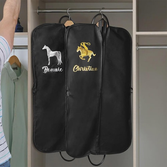 Custom Equestrian Garment Bag with Name, Waterproof Horse Show Apparel Bag, Travel Accessory Gift for Riders, Trainers & Horse Lovers