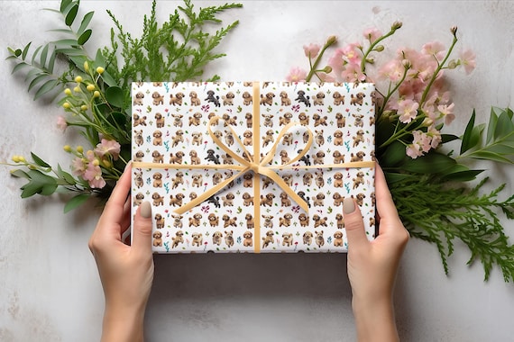 Cockapoo Wrapping Paper Roll - Dog Themed Gift Wrap for Pet Lovers, Cockapoo & Poodle Mom Gift Wrap Paper