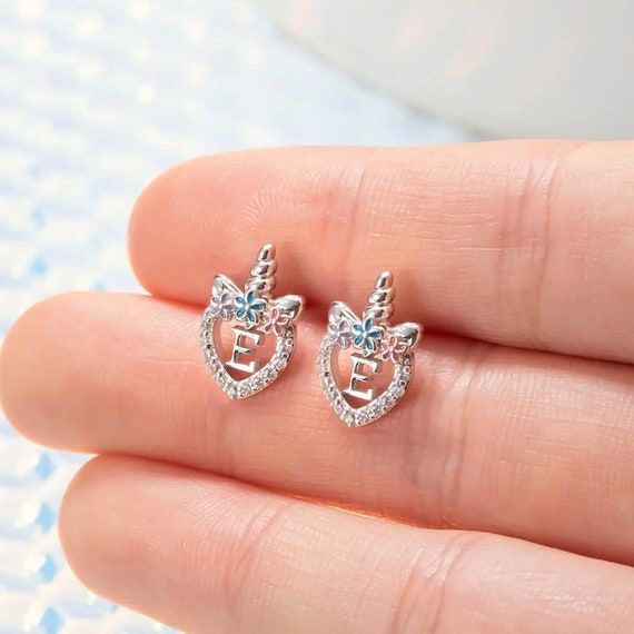 Boucles D'oreilles Argent 925 Chat éléphant Flocon De Neige - Perle Et Pierre De Lune - Cadeau Pour Femme, Fille, Amoureuse Des Animaux