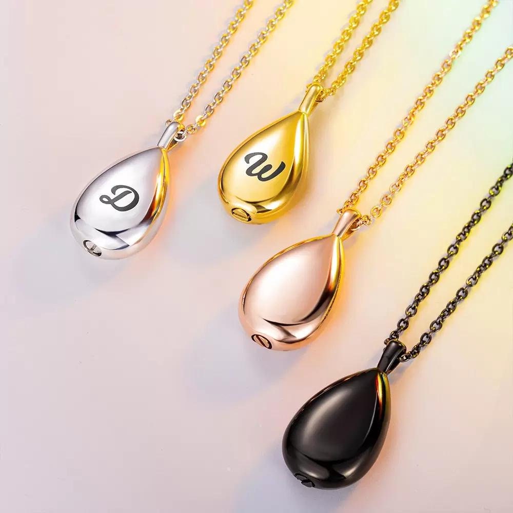 XIUDA Urn Necklace For Ashes, Stainless Steel Cremation Jewelry Memorial Pendant Keepsake For Men Dad