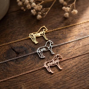 Custom Horse Silhouette Bracelet with Name, Personalized Equestrian Jewelry, Horse Ride, Horse Owner and Equestrian Gift for Her