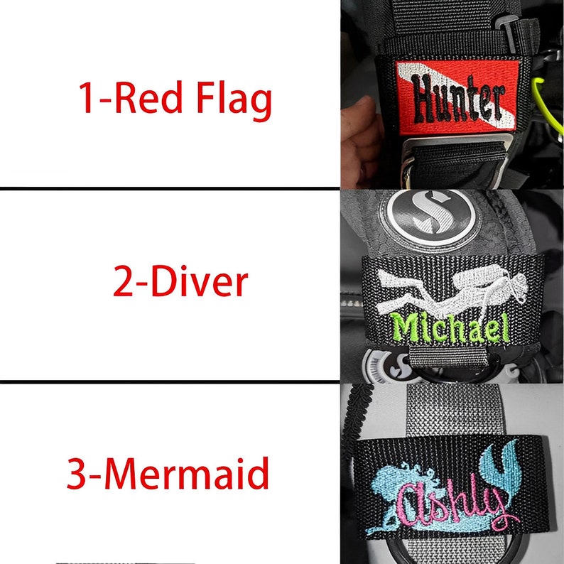 Custom Scuba Dive Tag with Name, Personalized Embroidered Scuba BCD Name Tag, Gift for Scuba Divers, Customised Tag, Dive Crew/Dive Mates image 7