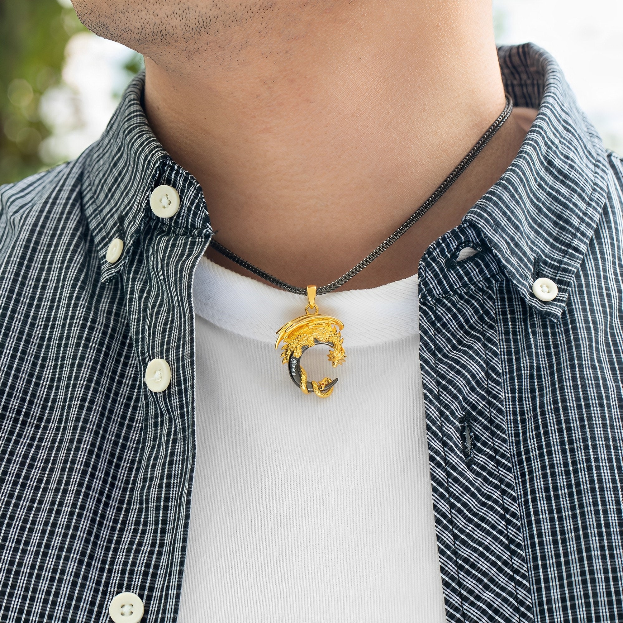 BONSNY Collana in lega smaltata con drago, gioiello personalizzato per donne e ragazze, idea, 28mm x 31mm, smaltato, Nessuna pietra preziosa