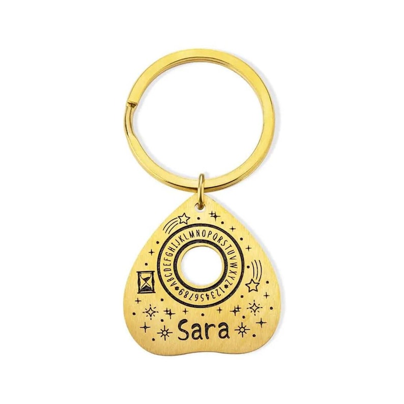 Pet ID Tag with Custom Name, Stainless Steel Ouija Planchette Pet/Cat Tag, Tiny Witchy Cat Collar Charm, Spiritual Cat Owner Gift image 6
