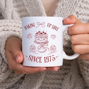 Baking Custom Year 11oz Ceramic Mug, Baking Up Love Since Custom Year Mug, Baker & Chefs Gifts, Baking Lovers Customizable Drinkware
