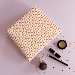 Kawaii Capybara Print Cotton Cosmetic Bag | Cute Makeup Organizer Travel Pouch | Ideal Capybaras Lover Gift