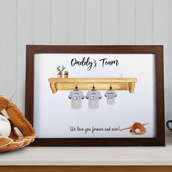 Customized Baseball Jersey Decoration Painting, Baseball Home Decor,  Dad/Coach Gift, Family Baseball Players, Family Baseball Painting