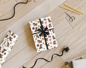 Cavapoo Print Gift Wrapping Paper Roll - Cute Cavapoo Dog Pattern for Pet Lovers, Ideal Gift Wrap for Dog Owners & Pet Gifts